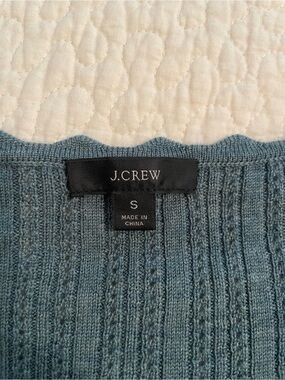 J.Crew Ribbed Scoop Neck Top - Teal Blue